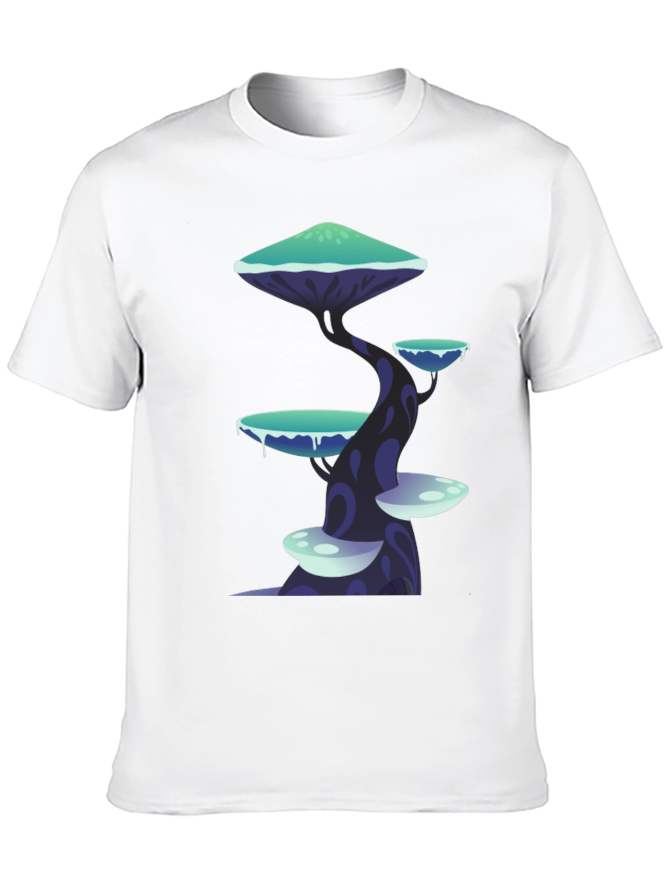 Fantasy Mushroom Tree Graphic Tee - Unique Design