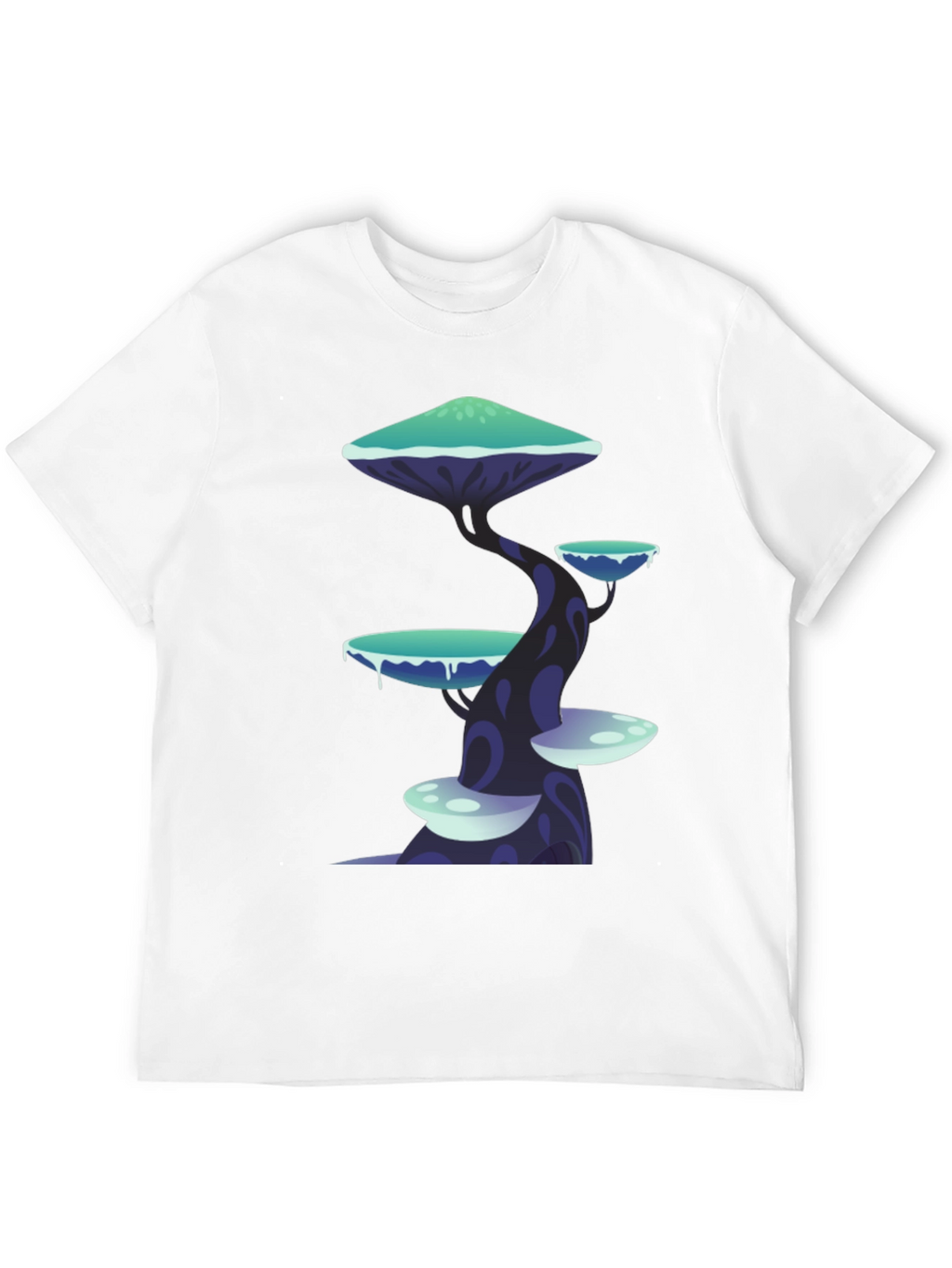 Fantasy Mushroom Tree Graphic Tee - Unique Design