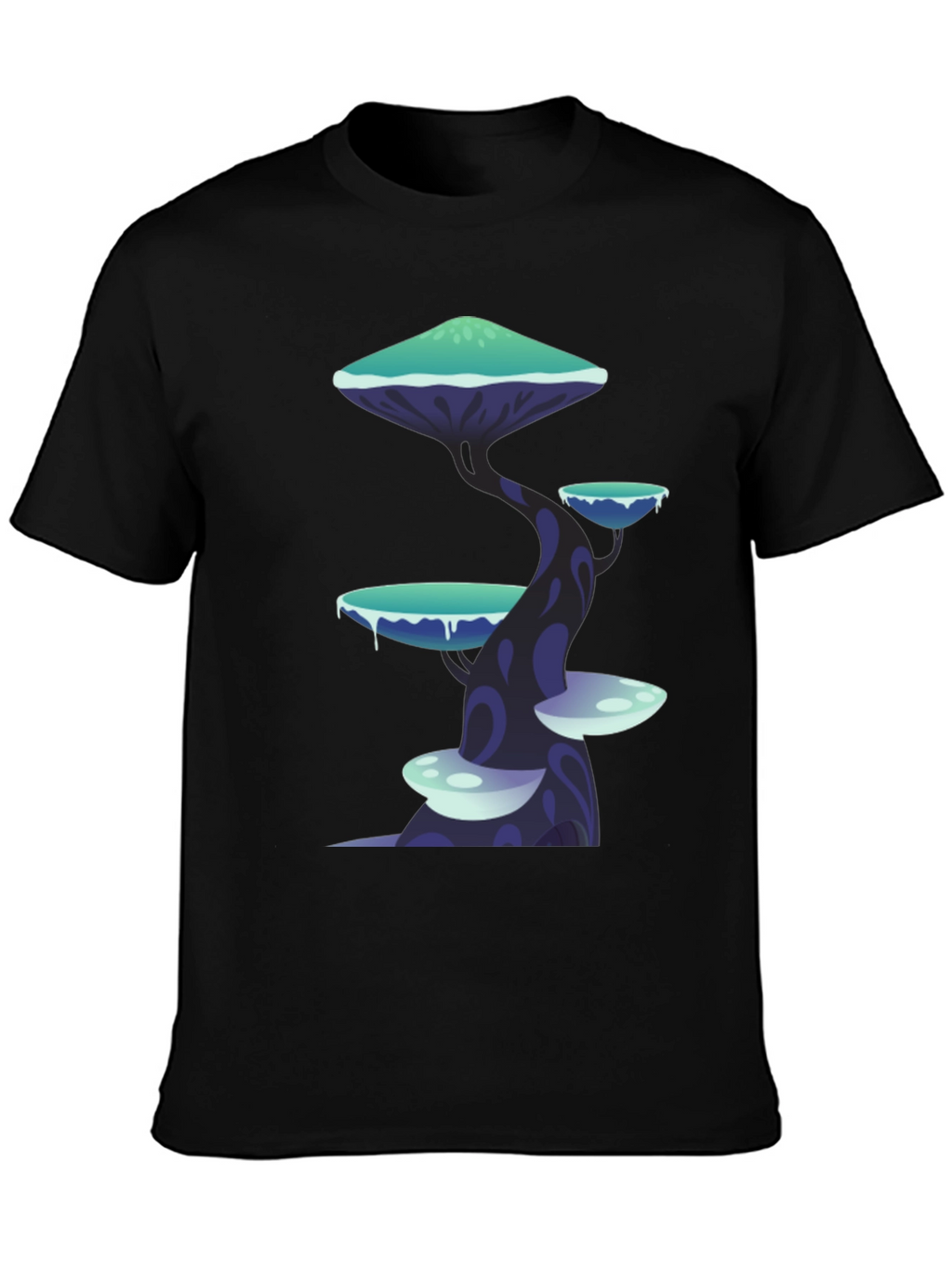 Fantasy Mushroom Tree Graphic Tee - Unique Design