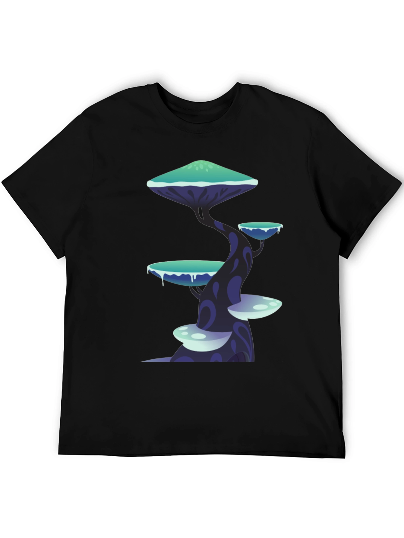 Fantasy Mushroom Tree Graphic Tee - Unique Design
