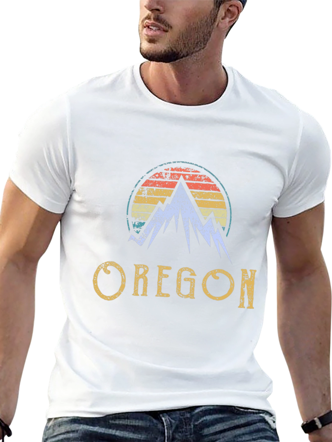 Oregon Mountain Graphic Tee - Vintage Style