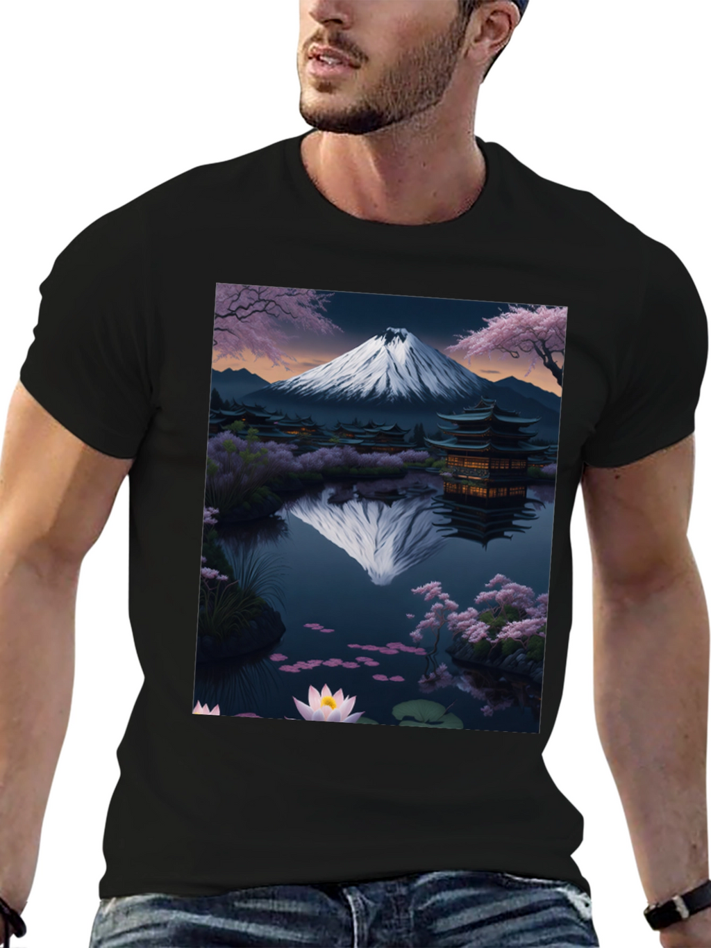Mount Fuji Reflection Graphic Tee
