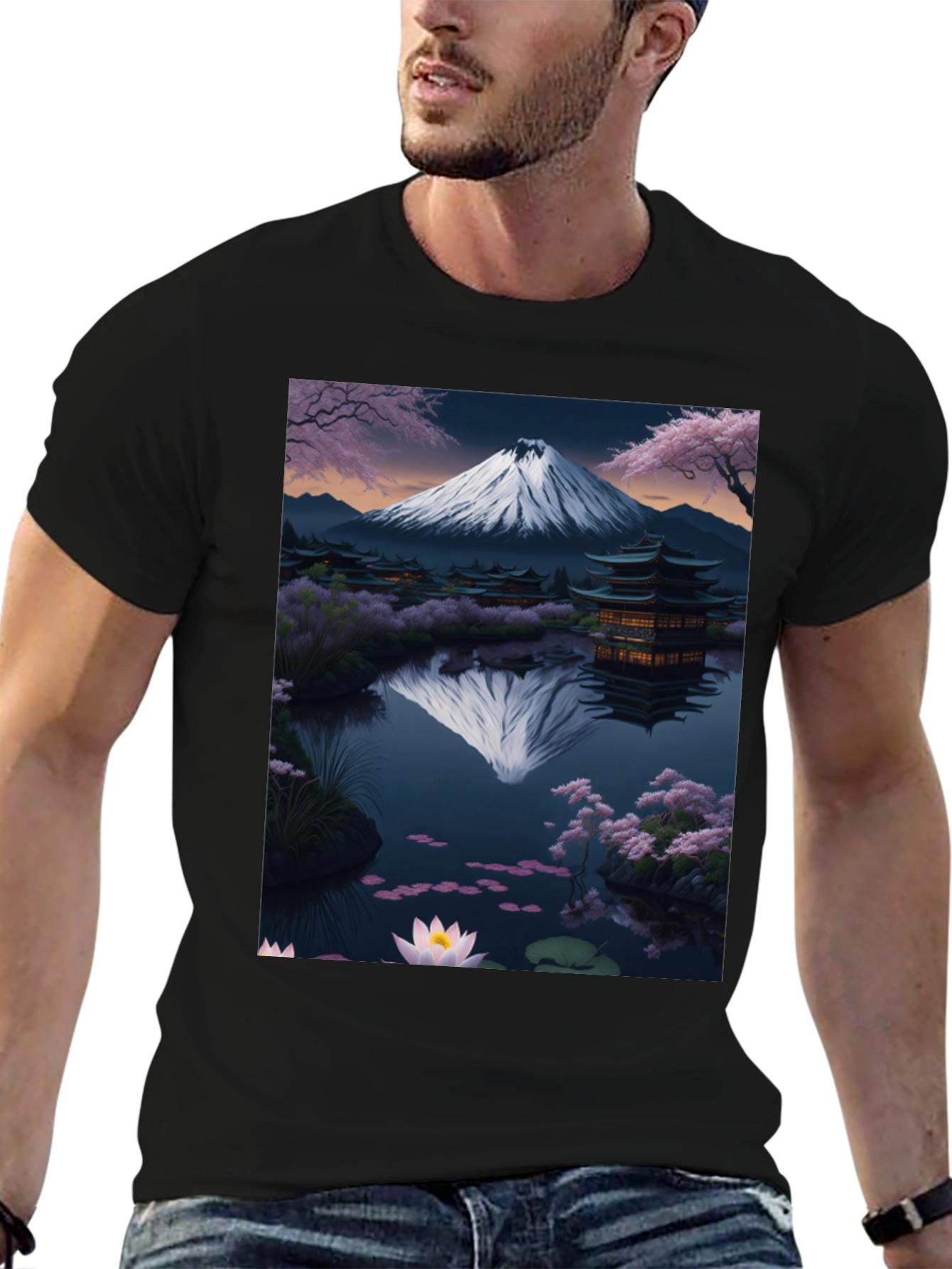 Mount Fuji Reflection Graphic Tee