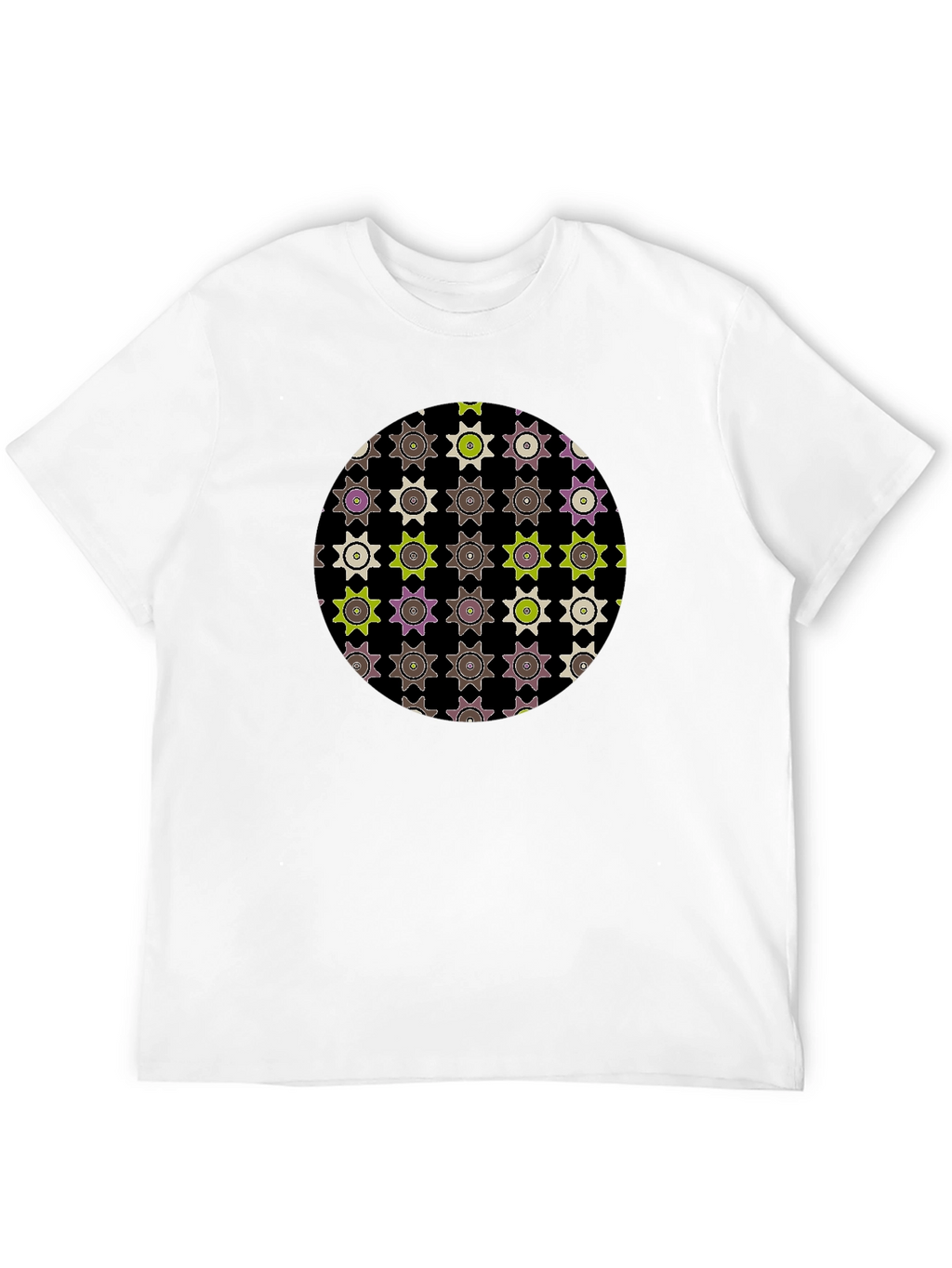 Geometric Print Black Tee