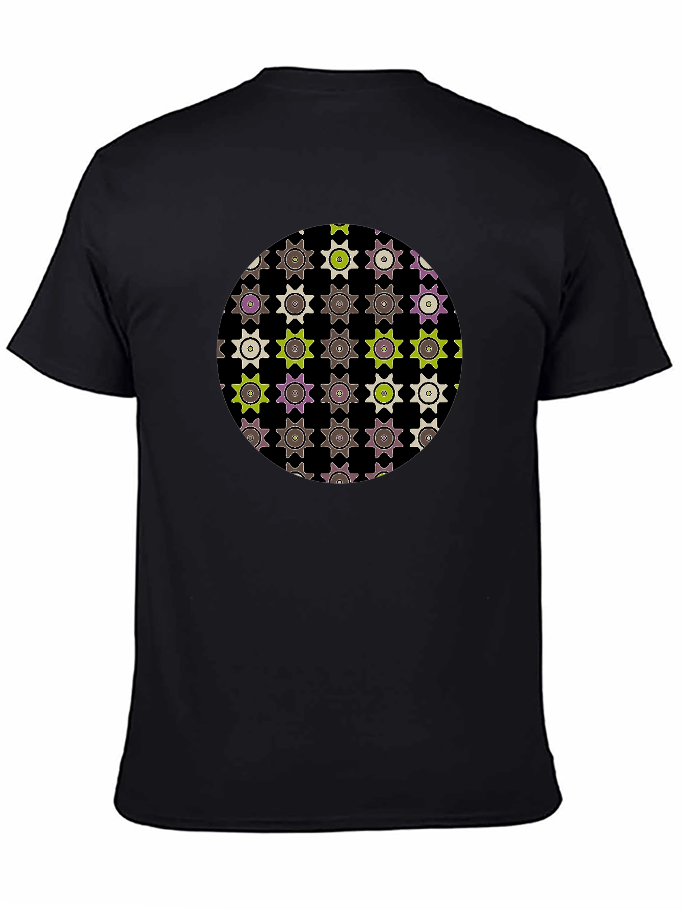 Geometric Print Black Tee