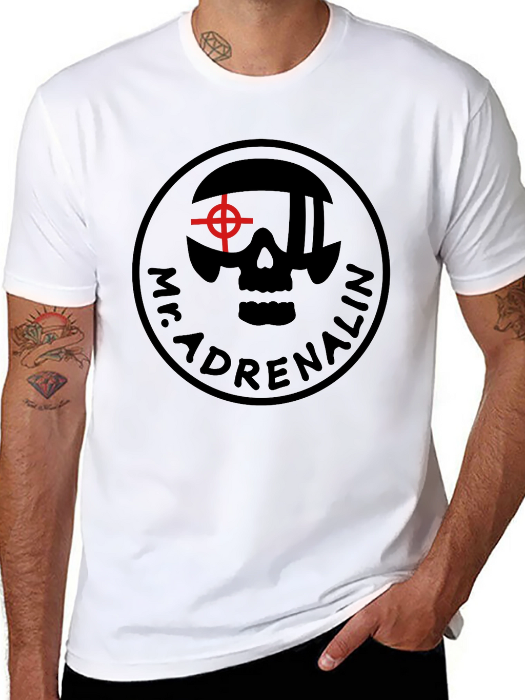 Mr. Adrenalin Skull Graphic Black T-Shirt