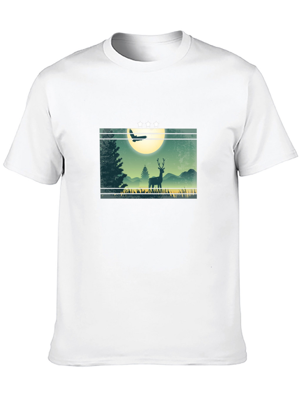 Nature Deer Graphic T-Shirt - Mens Black Tee
