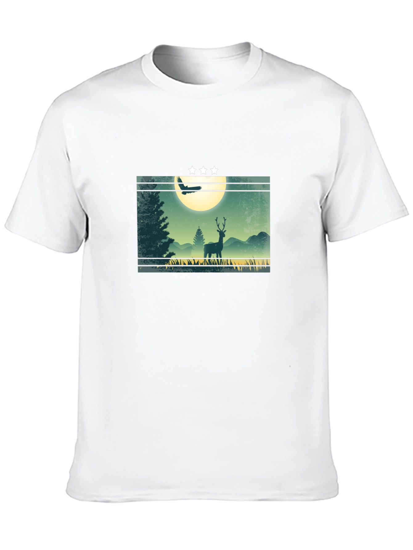 Nature Deer Graphic T-Shirt - Mens Black Tee