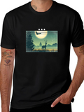 Nature Deer Graphic T-Shirt - Mens Black Tee