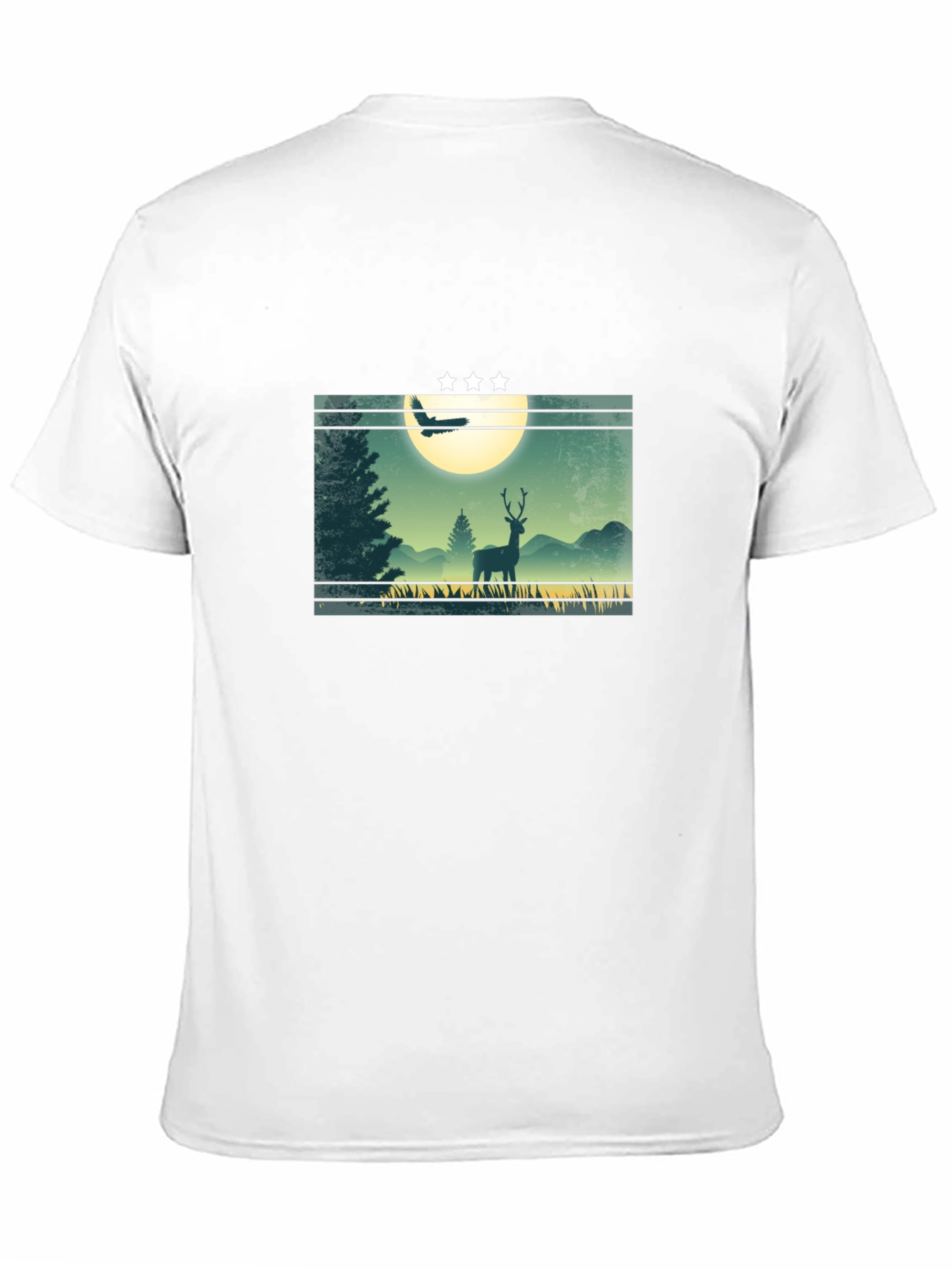 Nature Deer Graphic T-Shirt - Mens Black Tee
