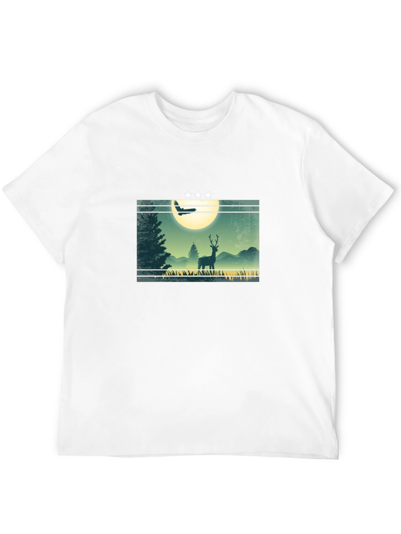 Nature Deer Graphic T-Shirt - Mens Black Tee