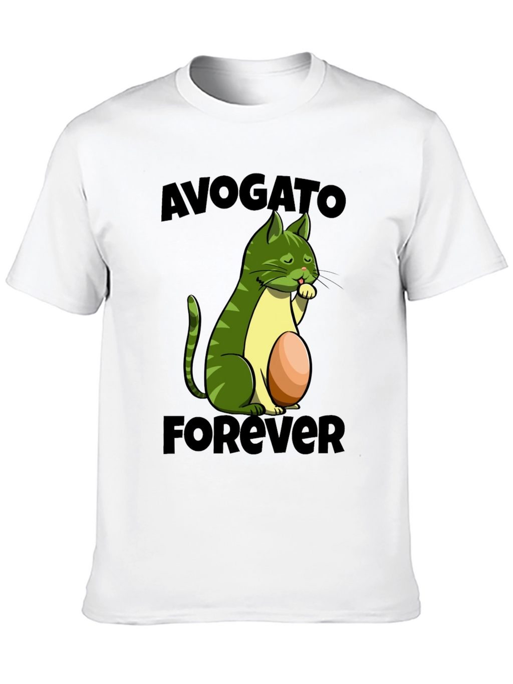 Avogato Forever T-Shirt - Avocado Cat Design