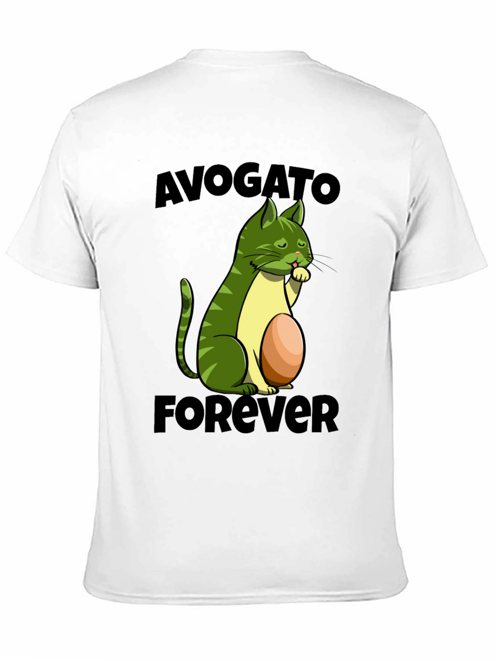 Avogato Forever T-Shirt - Avocado Cat Design