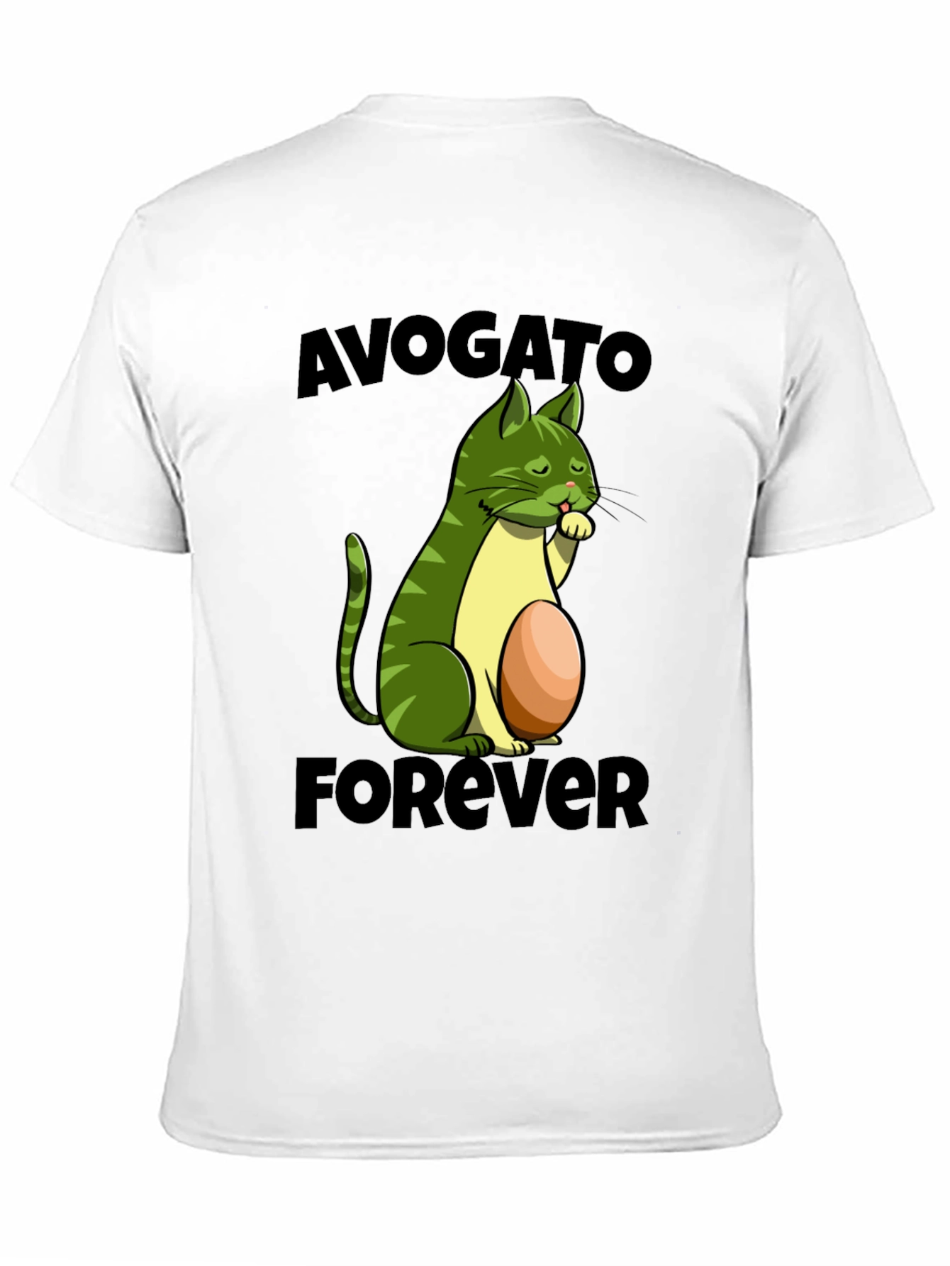 Avogato Forever T-Shirt - Avocado Cat Design