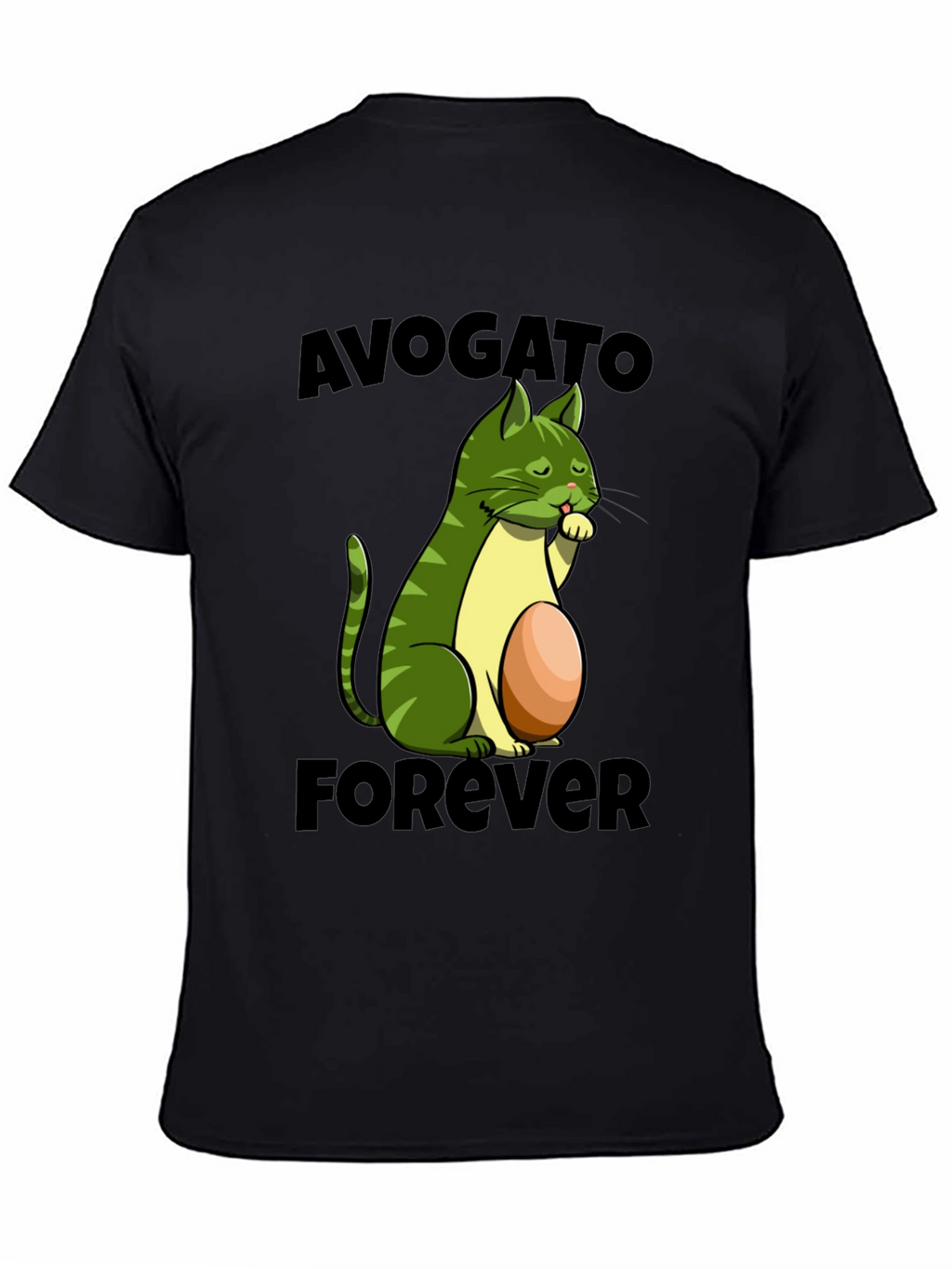 Avogato Forever T-Shirt - Avocado Cat Design