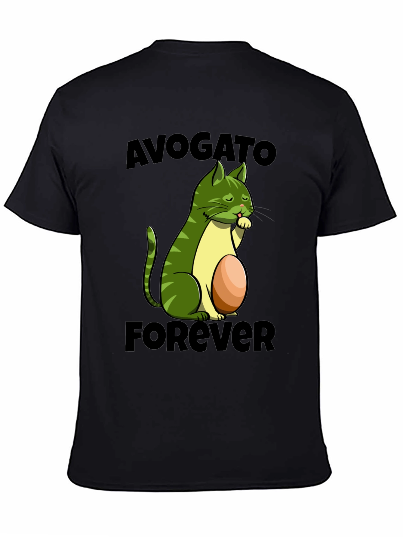 Avogato Forever T-Shirt - Avocado Cat Design