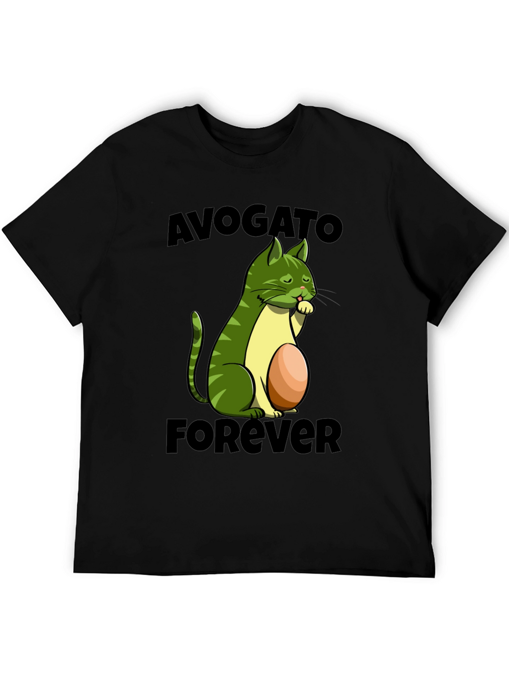 Avogato Forever T-Shirt - Avocado Cat Design
