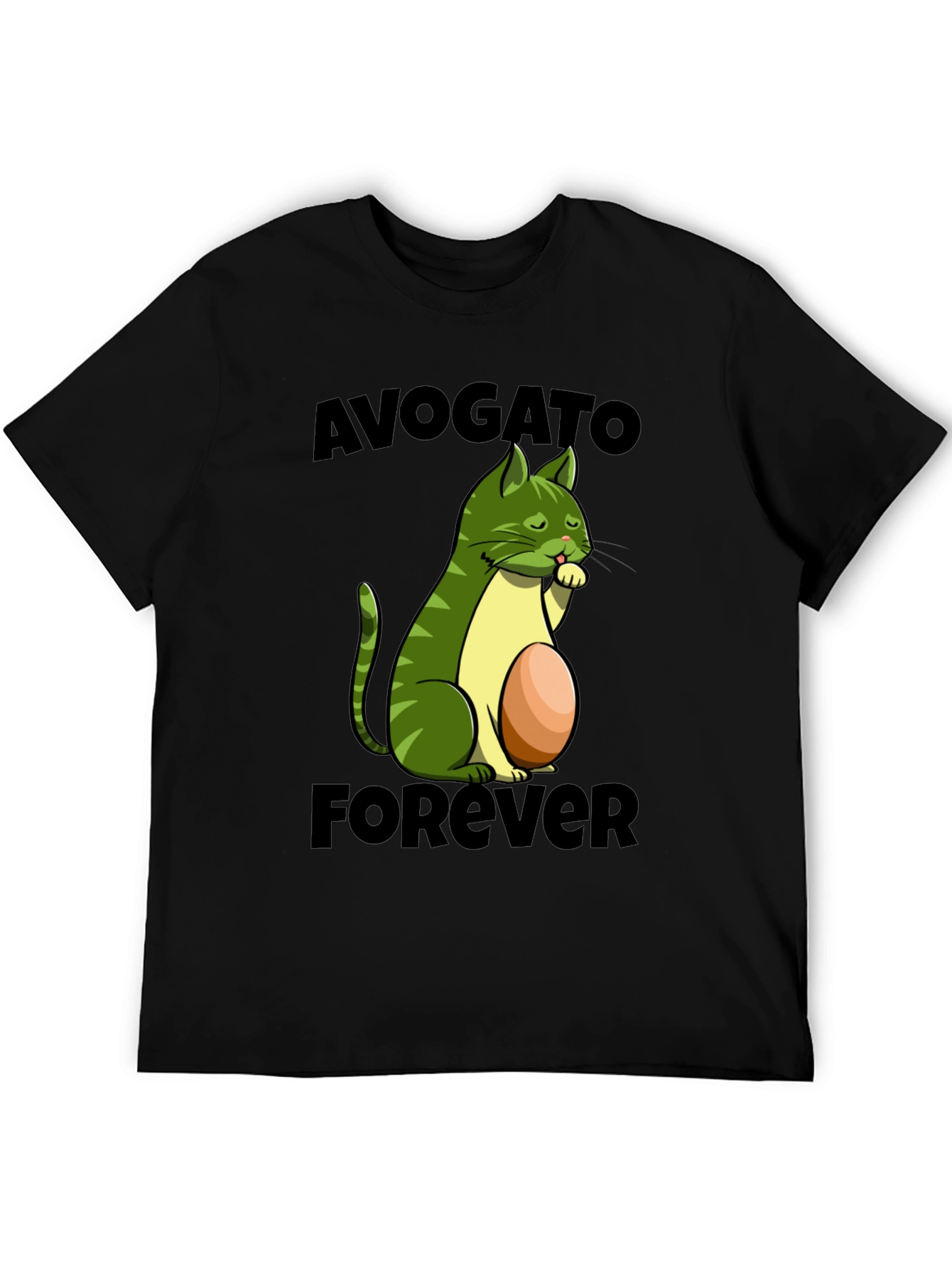 Avogato Forever T-Shirt - Avocado Cat Design