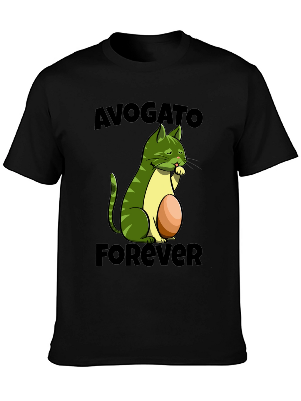 Avogato Forever T-Shirt - Avocado Cat Design
