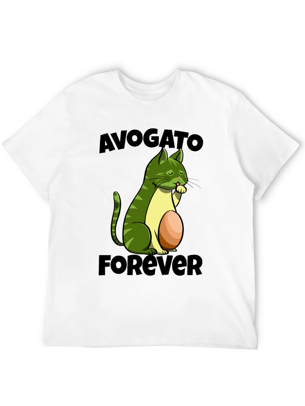 Avogato Forever T-Shirt - Avocado Cat Design