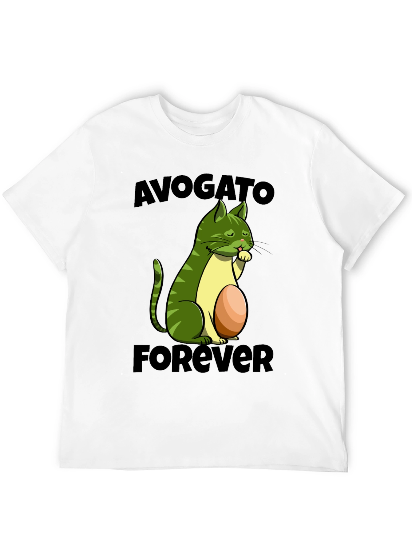 Avogato Forever T-Shirt - Avocado Cat Design