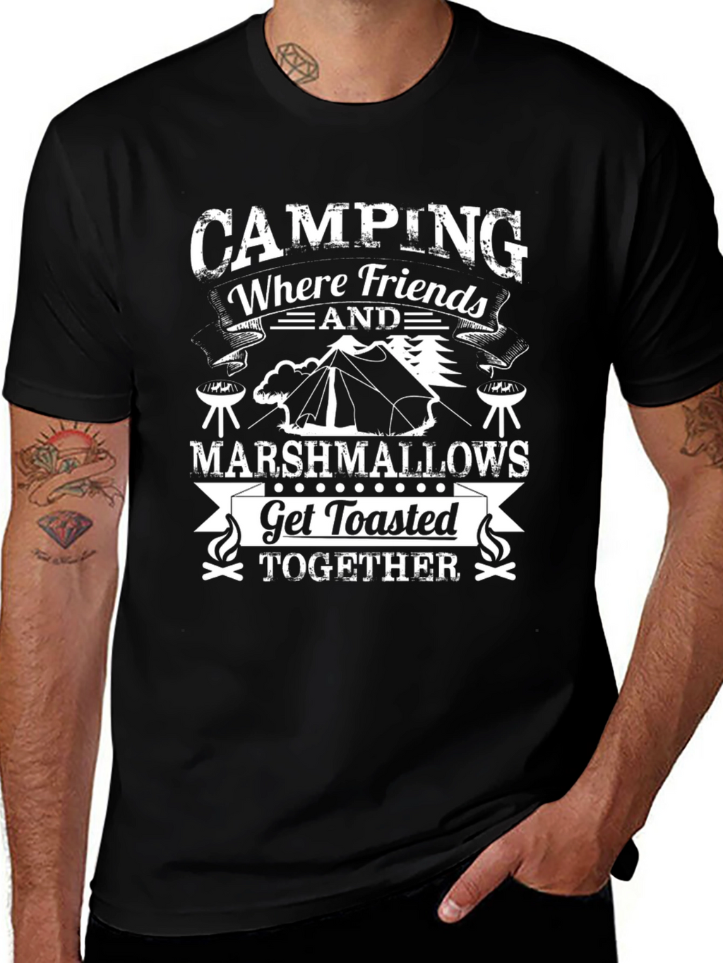 Camping Friends Marshmallows T-Shirt