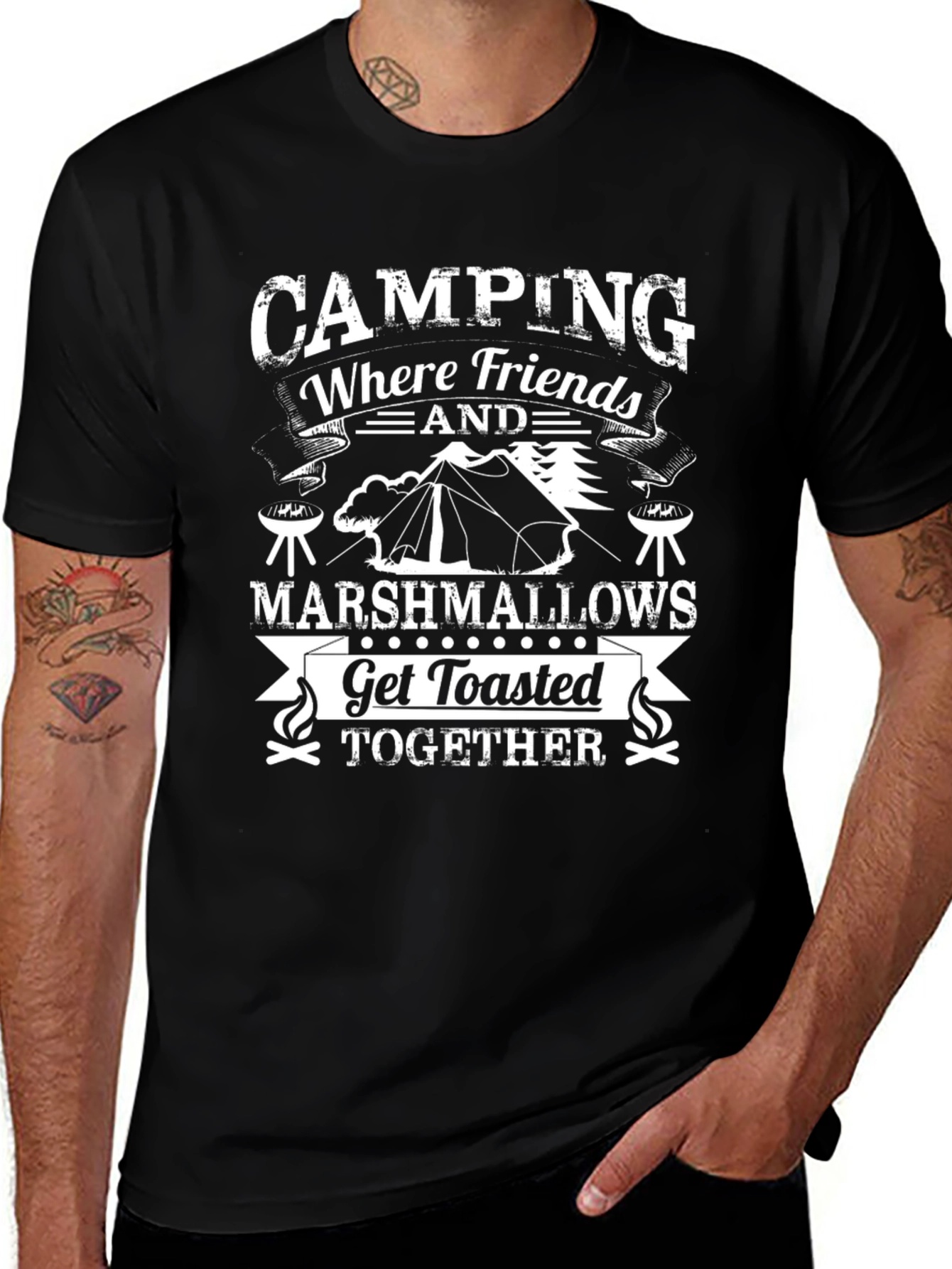 Camping Friends Marshmallows T-Shirt