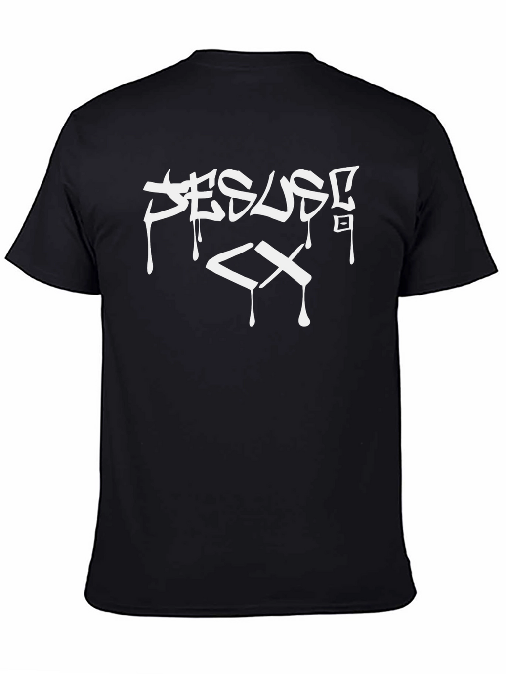 Edgy Black Graphic Tee - JESUS CX Design