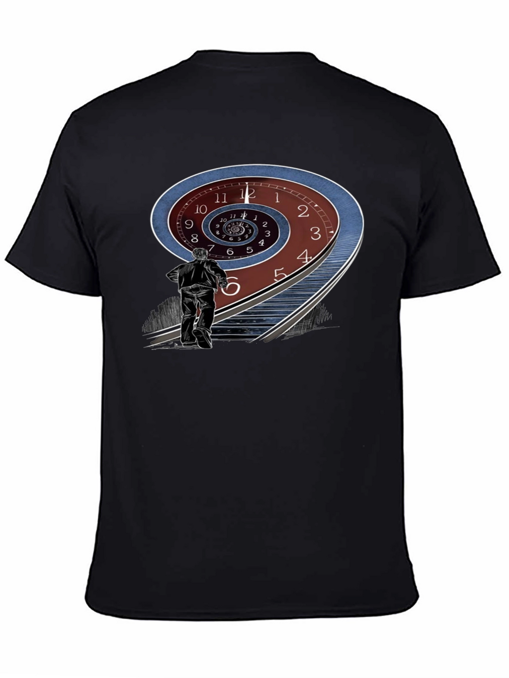 Time Spiral Graphic Tee - Black Cotton Blend