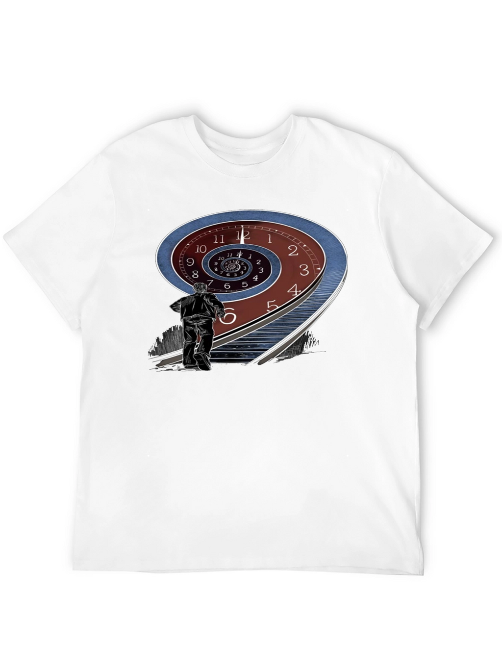 Time Spiral Graphic Tee - Black Cotton Blend