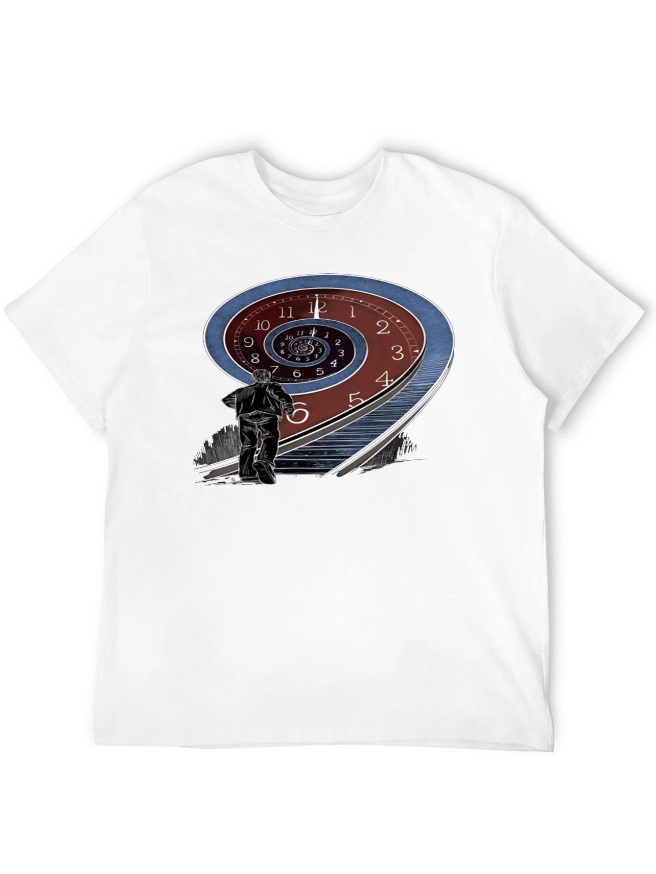 Time Spiral Graphic Tee - Black Cotton Blend