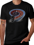Time Spiral Graphic Tee - Black Cotton Blend