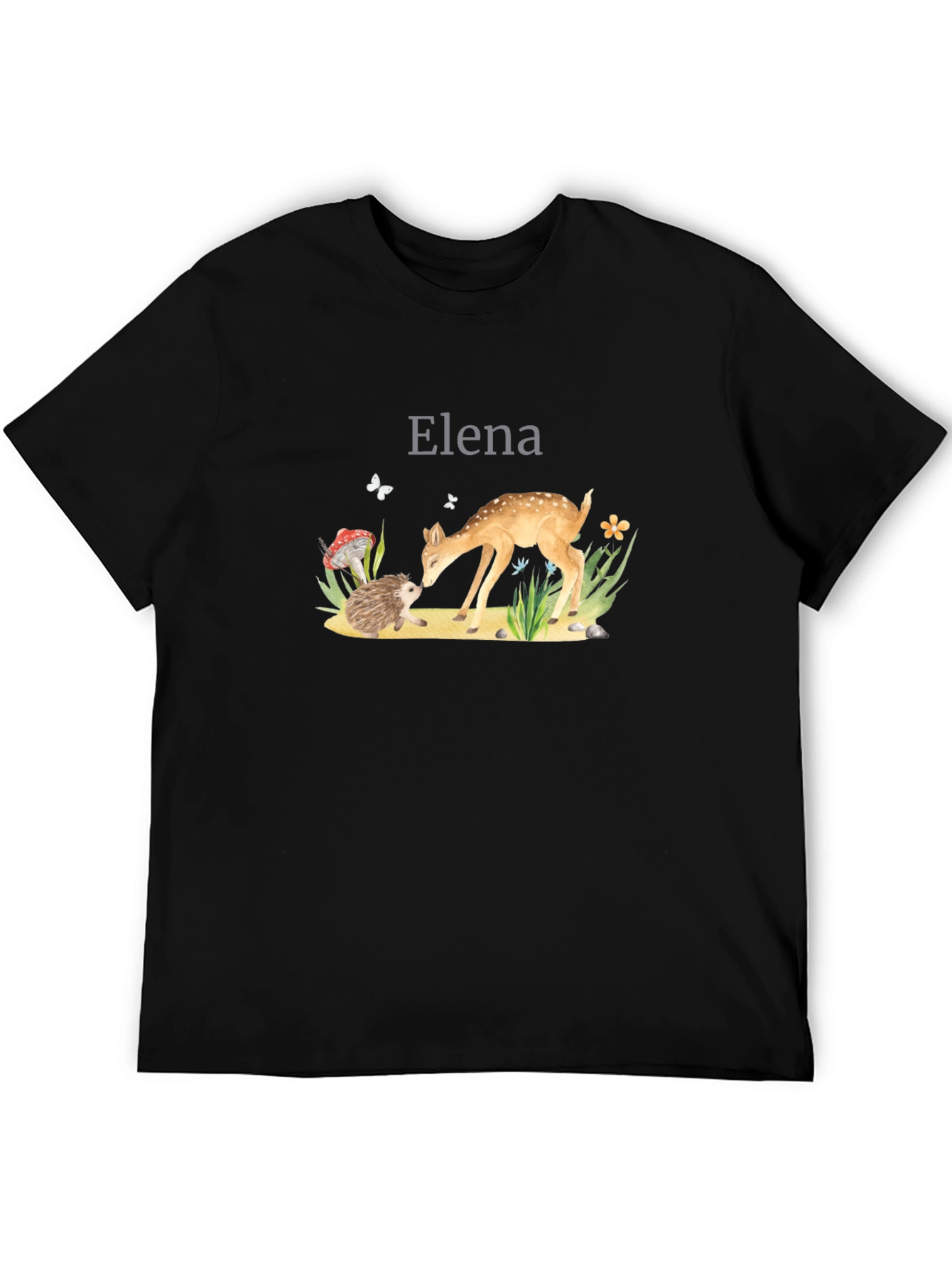 Elena Forest Friends Black T-Shirt