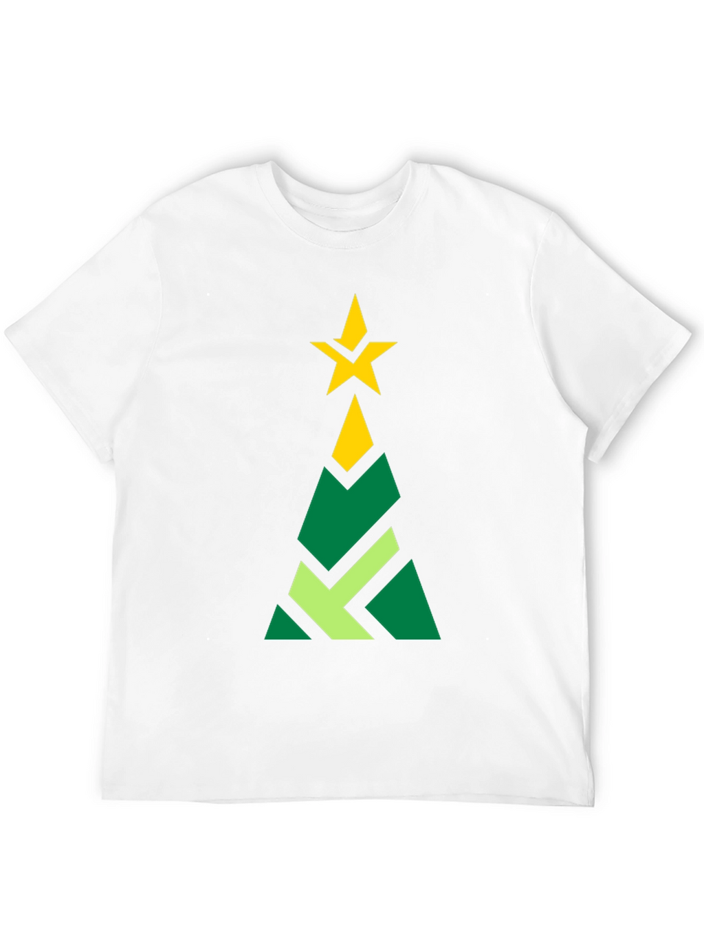 Geometric Christmas Tree Graphic Tee - Black