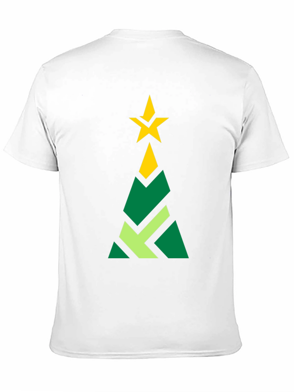 Geometric Christmas Tree Graphic Tee - Black