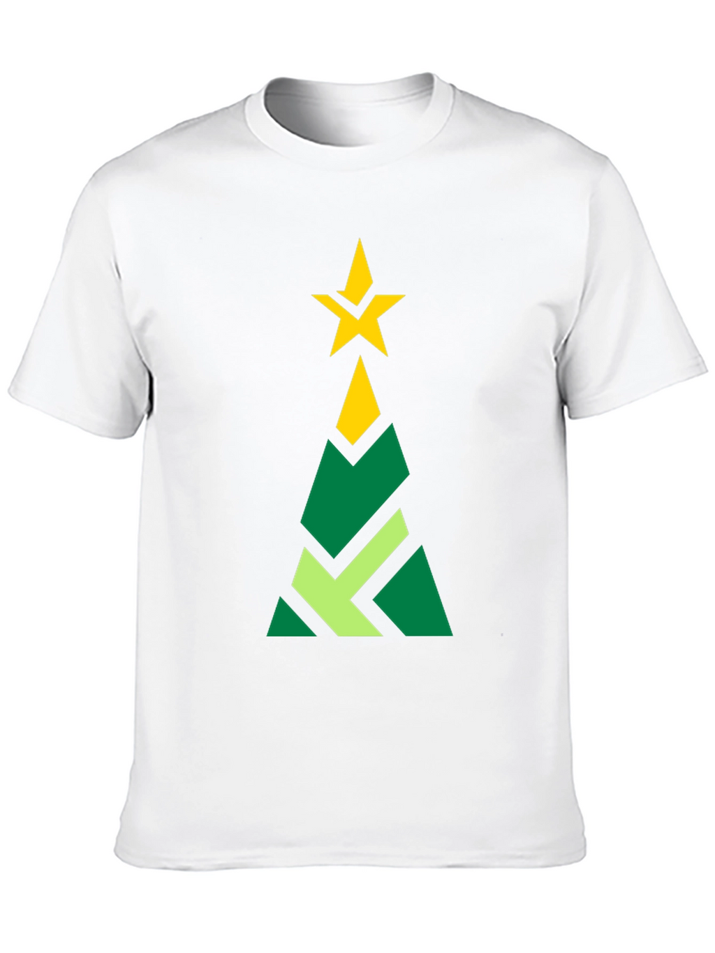 Geometric Christmas Tree Graphic Tee - Black