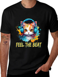 Feel the Beat Cat T-Shirt