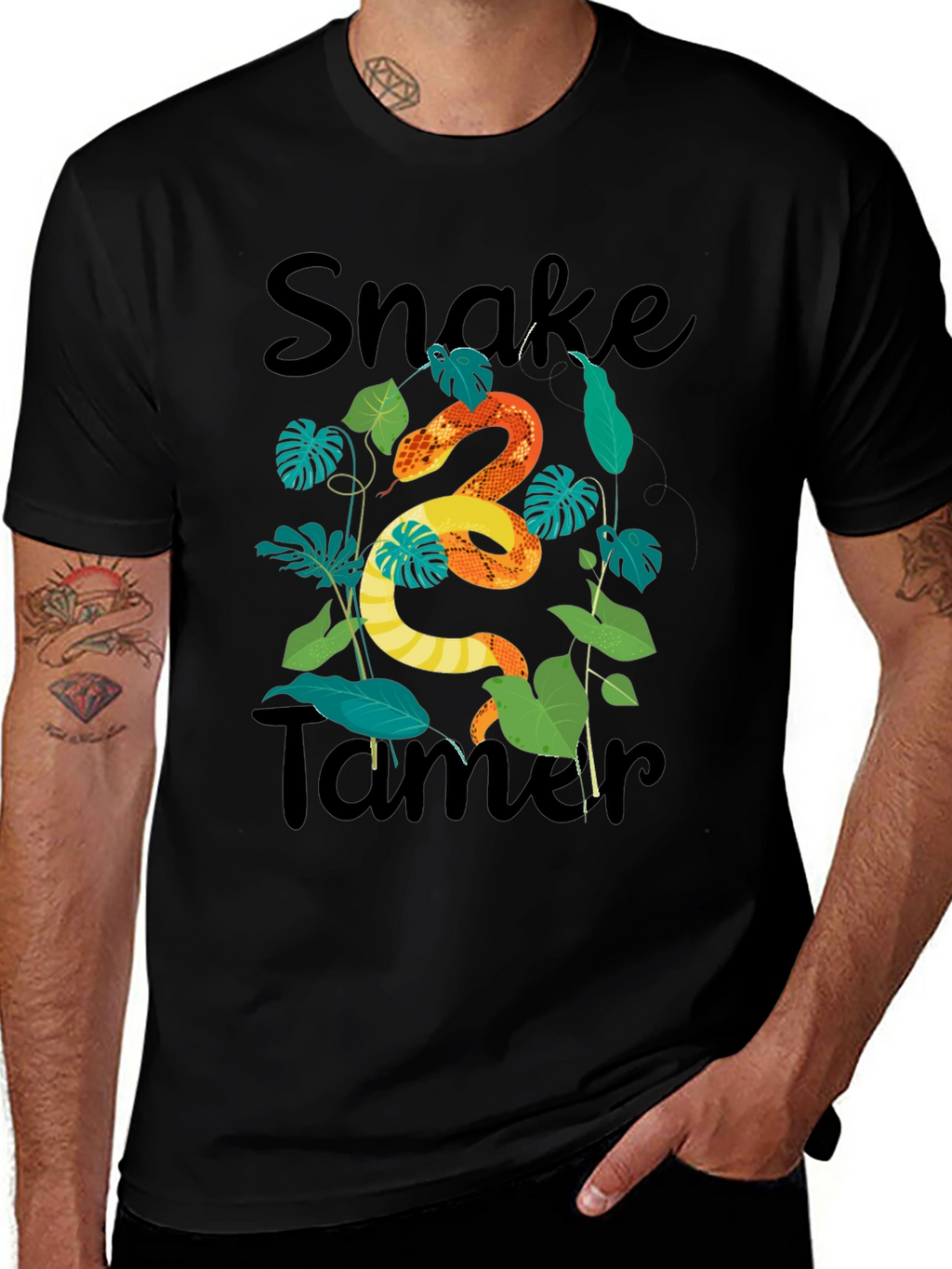 Snake Tamer Graphic Tee - Black