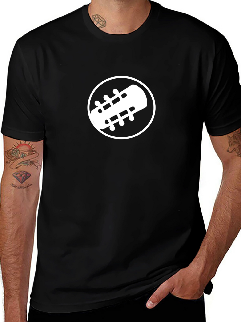 Guitar Headstock Graphic Tee - Music Lovers T-Shirt
