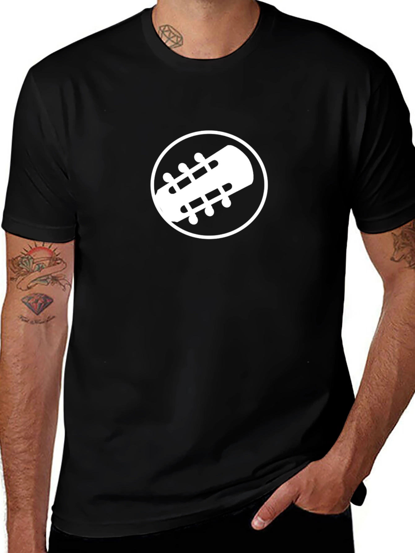 Guitar Headstock Graphic Tee - Music Lovers T-Shirt