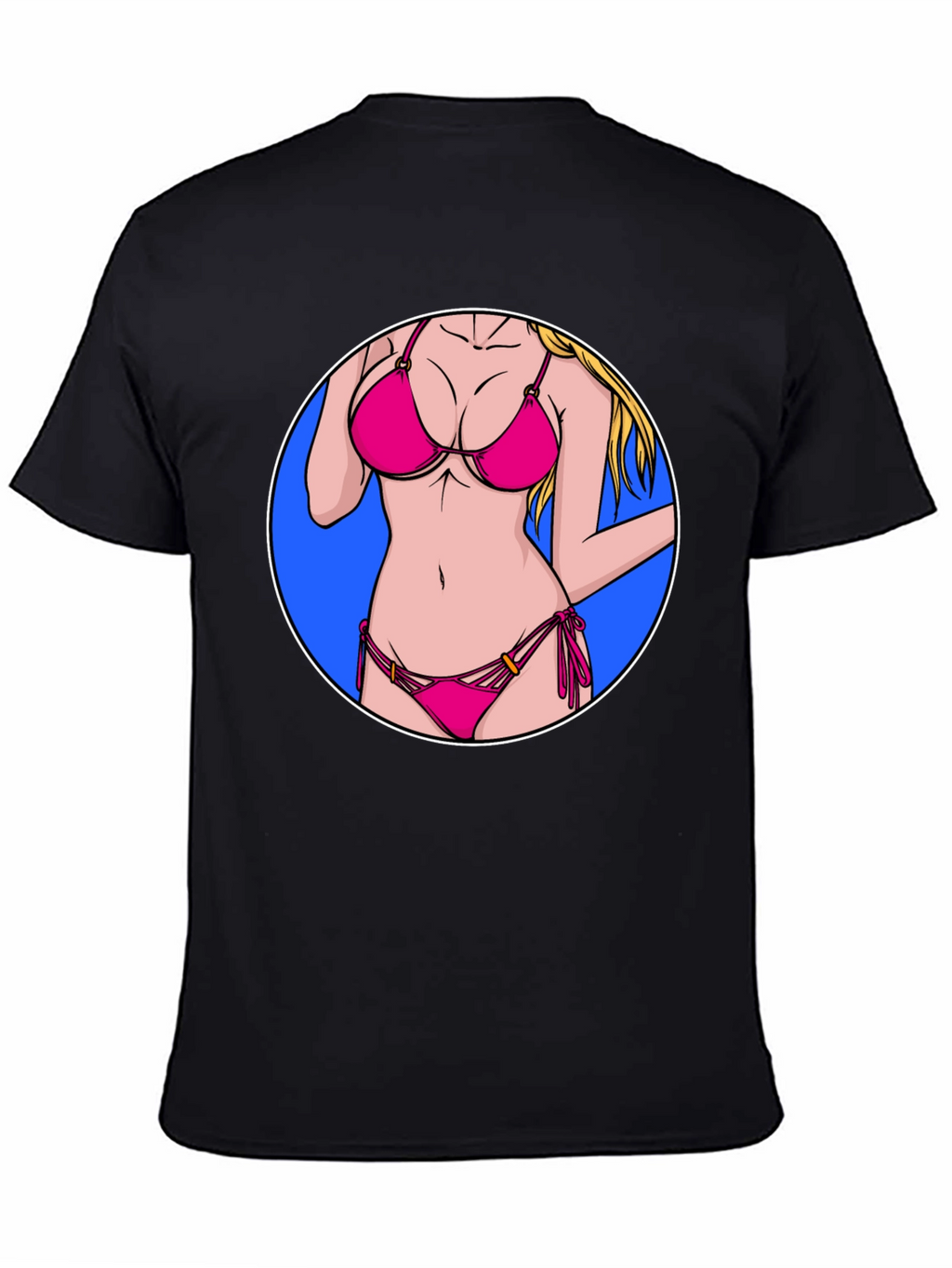 Bikini Girl Graphic T-Shirt - Black Cotton Tee