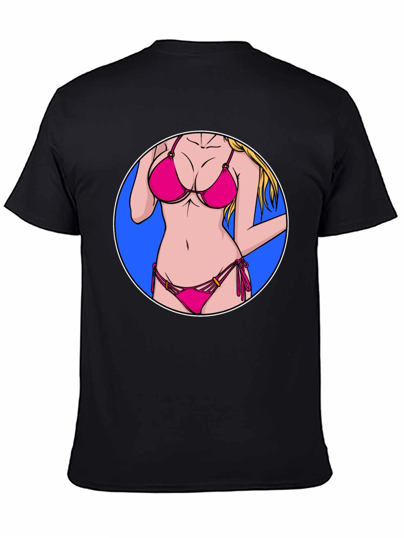Bikini Girl Graphic T-Shirt - Black Cotton Tee
