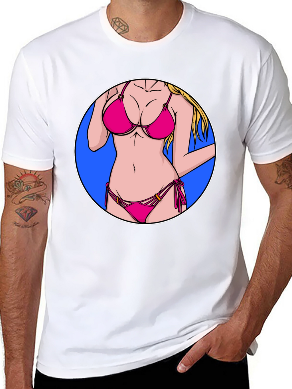 Bikini Girl Graphic T-Shirt - Black Cotton Tee