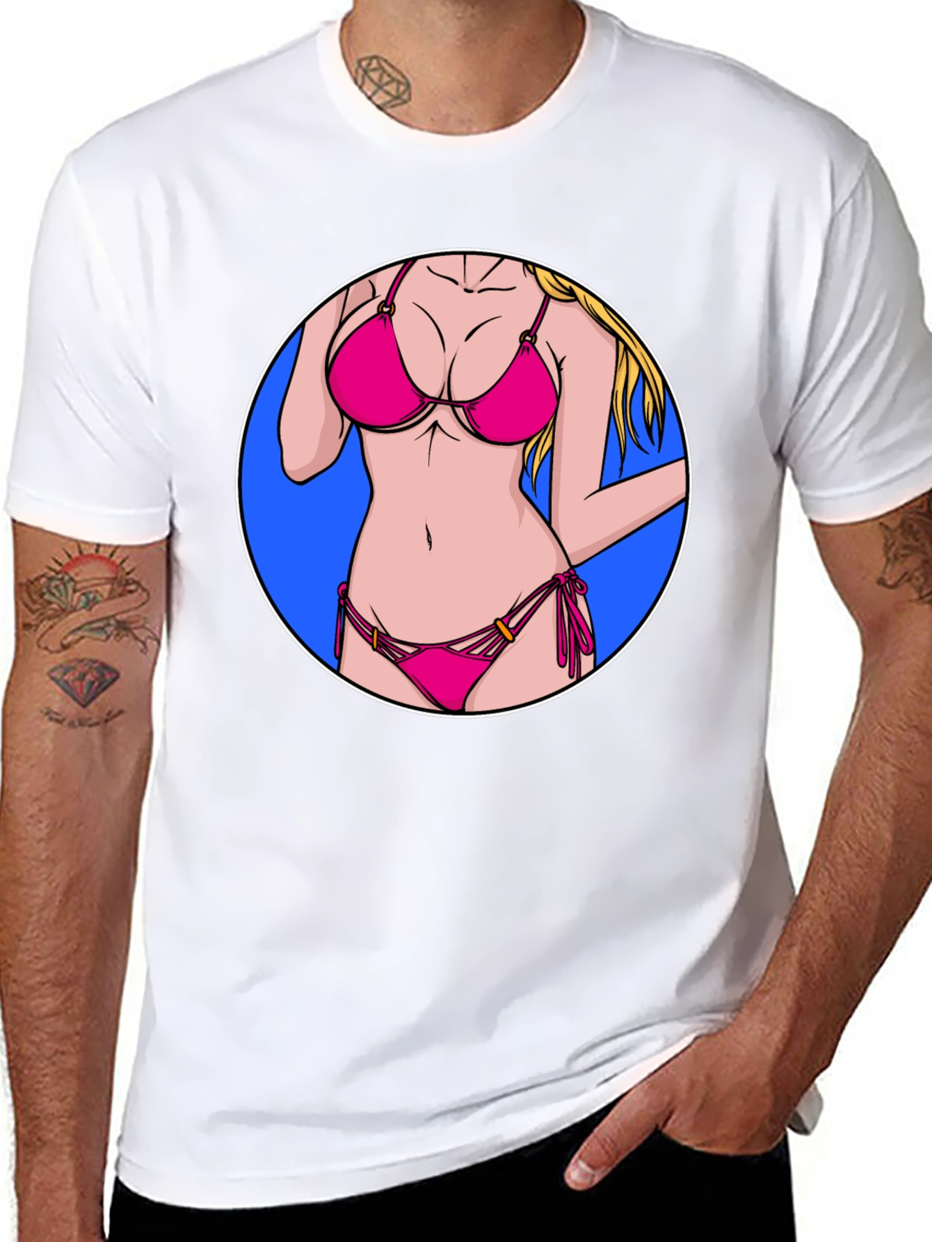 Bikini Girl Graphic T-Shirt - Black Cotton Tee