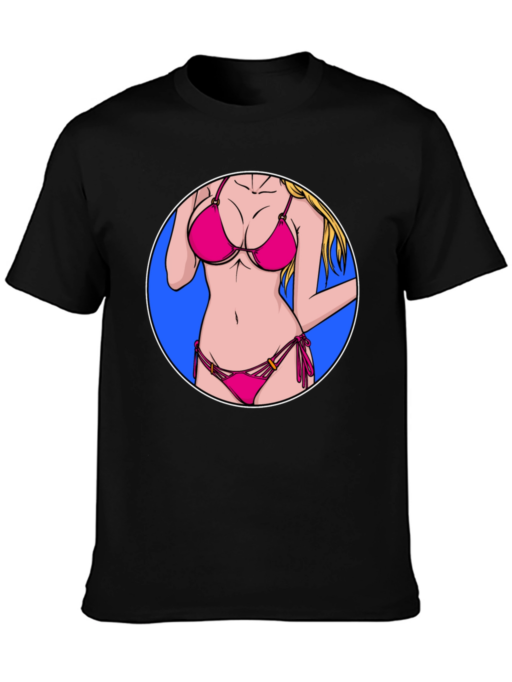 Bikini Girl Graphic T-Shirt - Black Cotton Tee