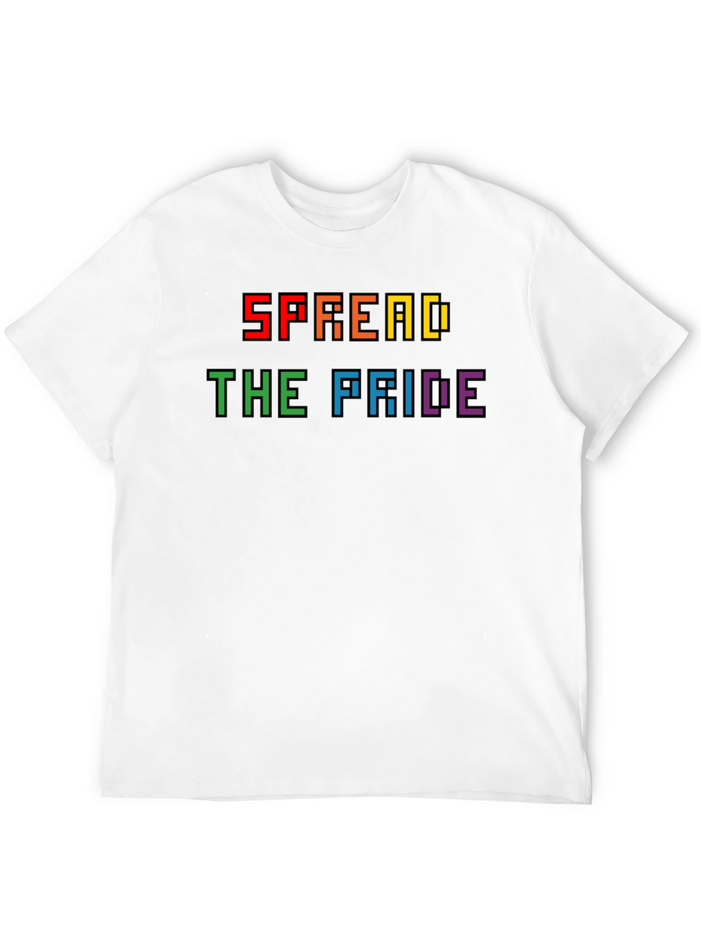 Spread the Pride T-Shirt - Rainbow Pixel Design