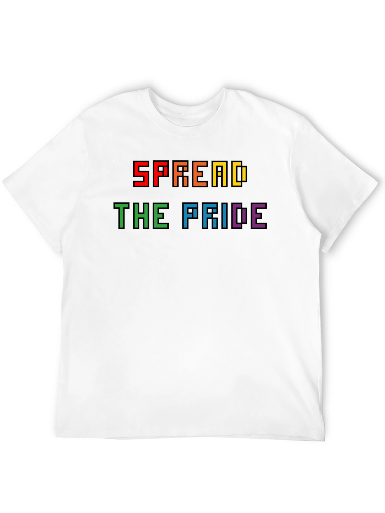 Spread the Pride T-Shirt - Rainbow Pixel Design