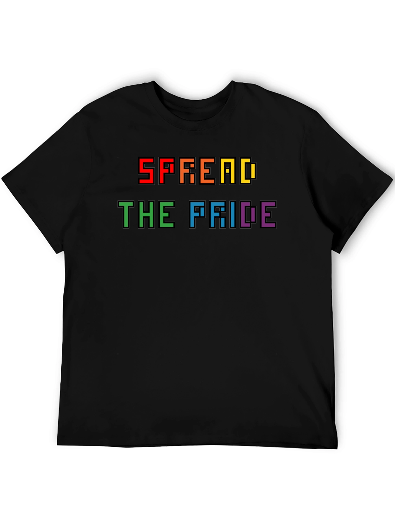 Spread the Pride T-Shirt - Rainbow Pixel Design