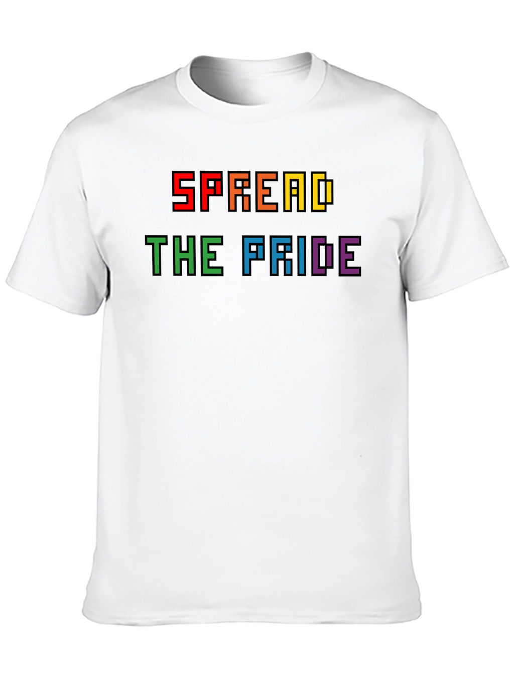 Spread the Pride T-Shirt - Rainbow Pixel Design