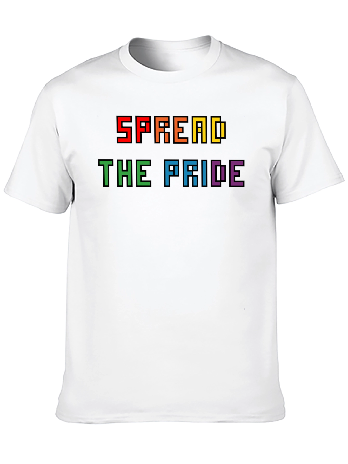 Spread the Pride T-Shirt - Rainbow Pixel Design